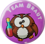 Button Team Braut magenta