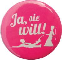 JGA Button Ja, Sie will pink
