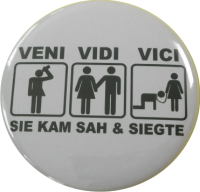 JGA Button Veni, vidi, vici weiß