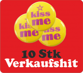 10 er Pack Buttons "Kiss me"