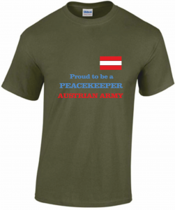 T-shirt "Proud to be a Peacekeeper" Austrian Flag1