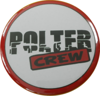 Polter crew Button weiß rot