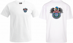 Premium T-Shirt Logo mit Adler Druck vorne klein hinten groß