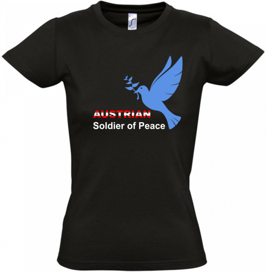 Peacekeeper Shirt Austrian soldier of peace black women - Click Image to Close