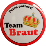 Button Braut Team mit Krone