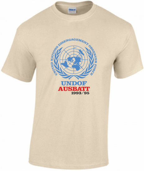 T-Shirt UNDOF AUSBATT desert UN sign - zum Schließen ins Bild klicken