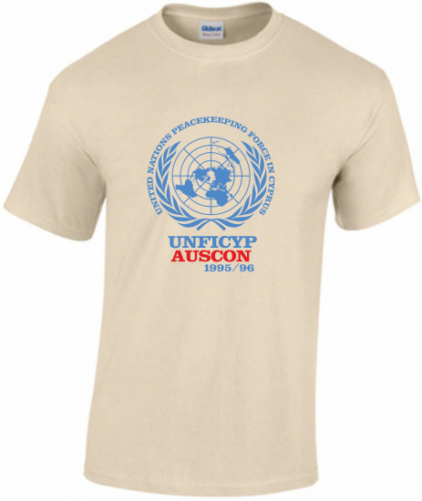 T-Shirt UNFICYP AUSCON desert UN sign - zum Schließen ins Bild klicken