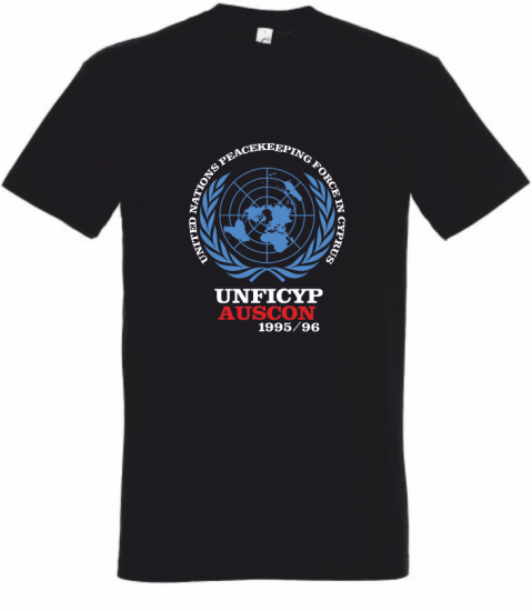 T-Shirt UNFICYP AUSCON schwarz UN sign - zum Schließen ins Bild klicken