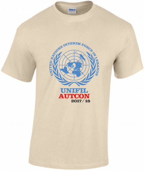 T-Shirt UNIFIL AUTCON desert UN sign - zum Schließen ins Bild klicken