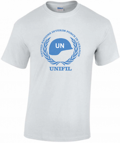 T-Shirt UNIFIL white - blue helmet - zum Schließen ins Bild klicken