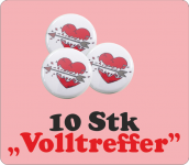 10 er Pack JGA Buttons "Herz Volltreffer"