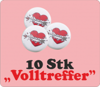 10 er Pack JGA Buttons "Herz Volltreffer"