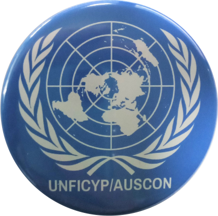 Button Peacekeeper UNFICYP/AUSCON UN-Flagge - zum Schließen ins Bild klicken